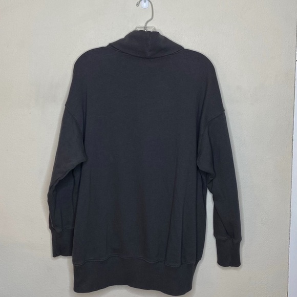 Aerie Sweatshirt Long Sleeve Cowl Neck Gray - Picture 2 of 6